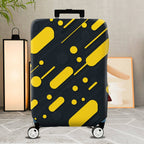 1-Piece Retro Modern Geometric Funky Yellow Black  Suitcase Luggage Cover, Stretch Protective Sleeve