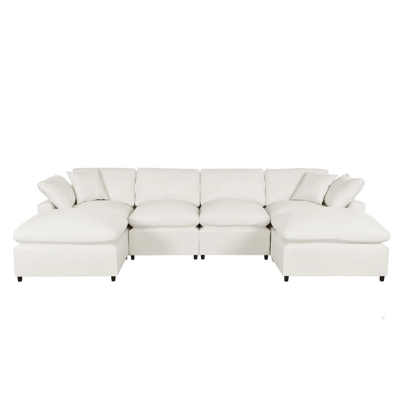 U_STYLE Modern Large U-Shape Sectional Sofa, 2 Large Chaise with Removable Ottomans for Living Room