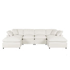 U_STYLE Modern Large U-Shape Sectional Sofa, 2 Large Chaise with Removable Ottomans for Living Room