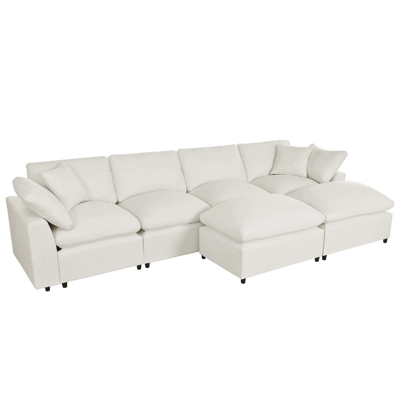 U_STYLE Modern Large U-Shape Sectional Sofa, 2 Large Chaise with Removable Ottomans for Living Room