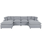 U_STYLE Modern Large U-Shape Sectional Sofa, 2 Large Chaise with Removable Ottomans for Living Room