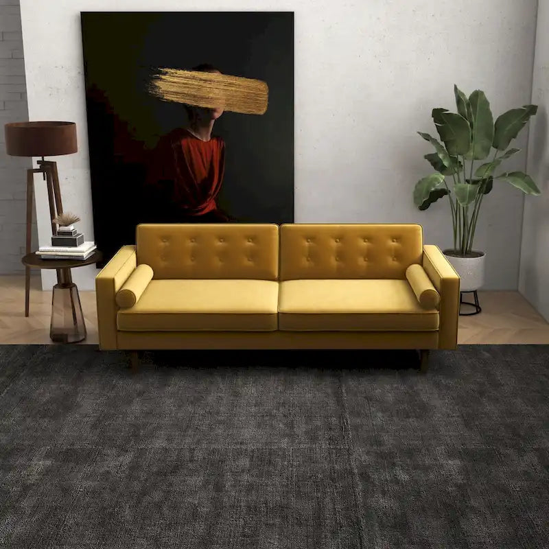Clayton Mid Century Modern Furniture Style Velvet Living Room Gold Couch