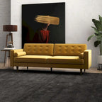 Clayton Mid Century Modern Furniture Style Velvet Living Room Gold Couch