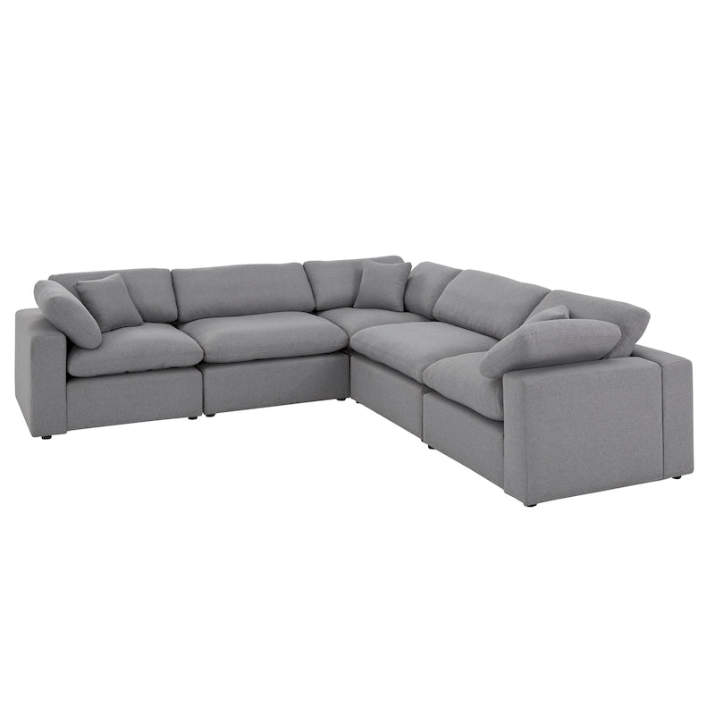 Anka Grey Linen 5-seat Sectional Sofa by iNSPIRE Q Modern