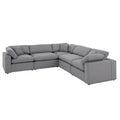 Anka Grey Linen 5-seat Sectional Sofa by iNSPIRE Q Modern