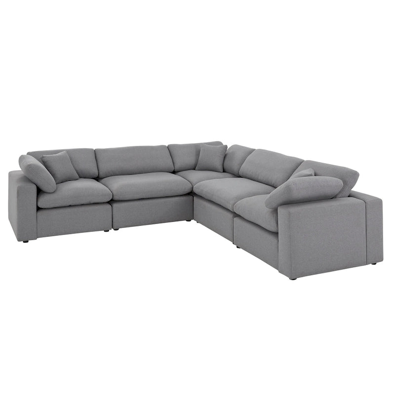 Anka Grey Linen 5-seat Sectional Sofa by iNSPIRE Q Modern