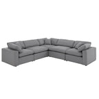Anka Grey Linen 5-seat Sectional Sofa by iNSPIRE Q Modern