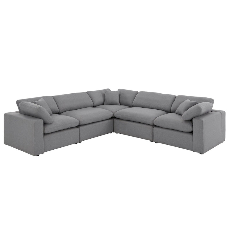 Anka Grey Linen 5-seat Sectional Sofa by iNSPIRE Q Modern