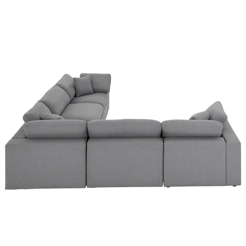 Anka Grey Linen 5-seat Sectional Sofa by iNSPIRE Q Modern