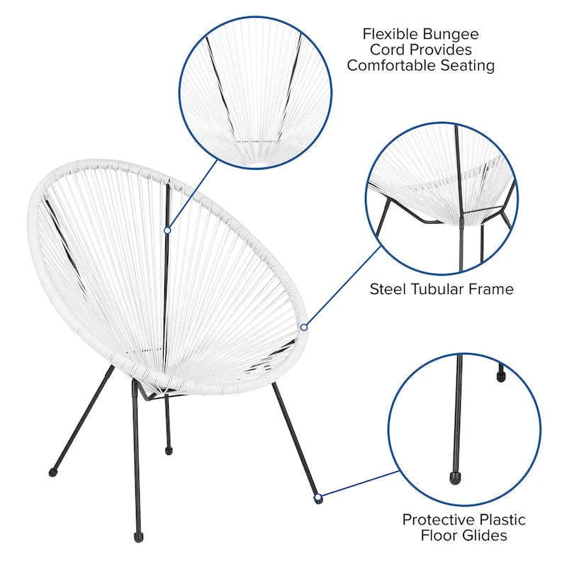 Rattan/ Bungee Papasan Lounge Chair