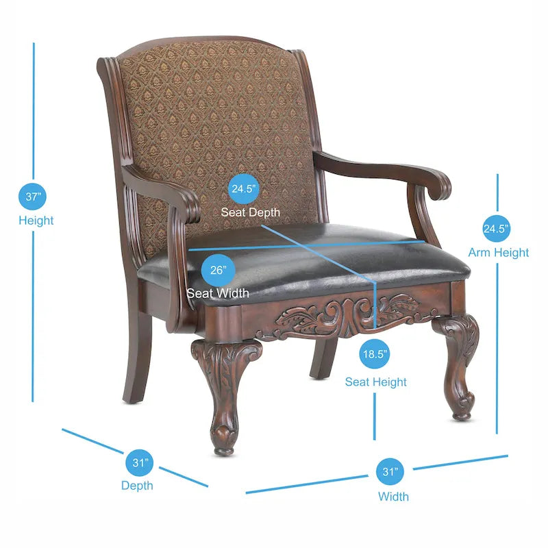 Stetson Carved Brown Accent Chair by Greyson Living