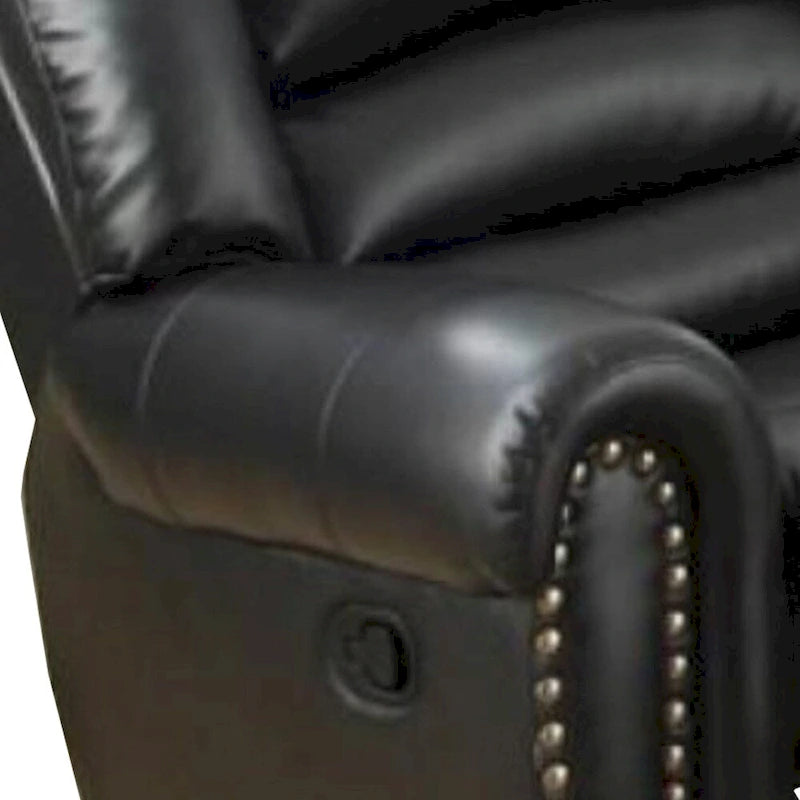 Immense Relief Bonded Leather & Plywood Recliner/Glider, Black