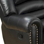 Immense Relief Bonded Leather & Plywood Recliner/Glider, Black