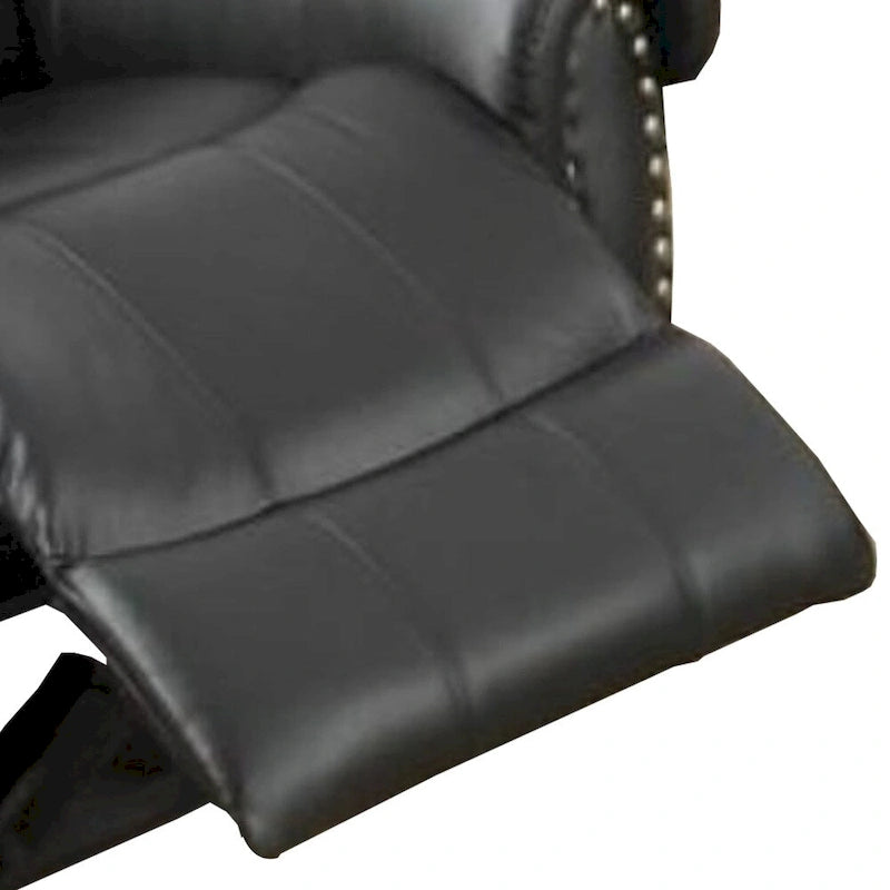 Immense Relief Bonded Leather & Plywood Recliner/Glider, Black