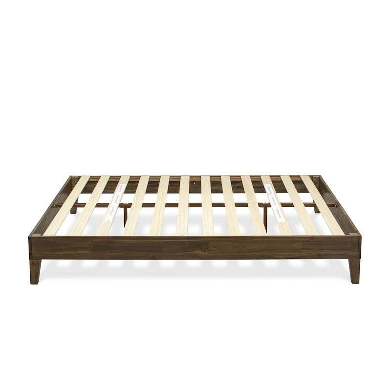 East West Furniture King Platform Bed Frame with 4 Solid Wood Legs and 2 Extra Center Legs (Bed Frame Color Options)