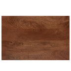 26 Inch Handcrafted Nightstand, 2 Drawers, Black Powder Coated Knobs, Walnut Brown Mango Wood