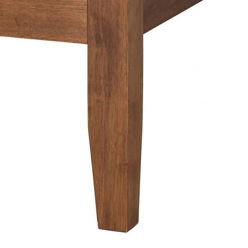 Salvatore Mid-Century Modern Walnut Brown Finished Wood Platform Bed