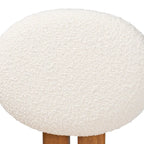 Kacela Modern Japandi Boucle Fabric and Wood 2-Piece Dining Chair Set