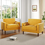 2 Set Modern Wide Armchair Corduroy Accent Chairs