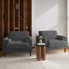 2 Set Modern Wide Armchair Corduroy Accent Chairs
