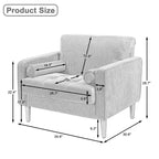 2 Set Modern Wide Armchair Corduroy Accent Chairs