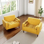 2 Set Modern Wide Armchair Corduroy Accent Chairs