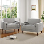 2 Set Modern Wide Armchair Corduroy Accent Chairs