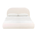 Bara Cream Textured Velvet King Bed