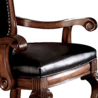 Chateau De Ville Arm Chair (Set-2) in Black PU & Cherry
