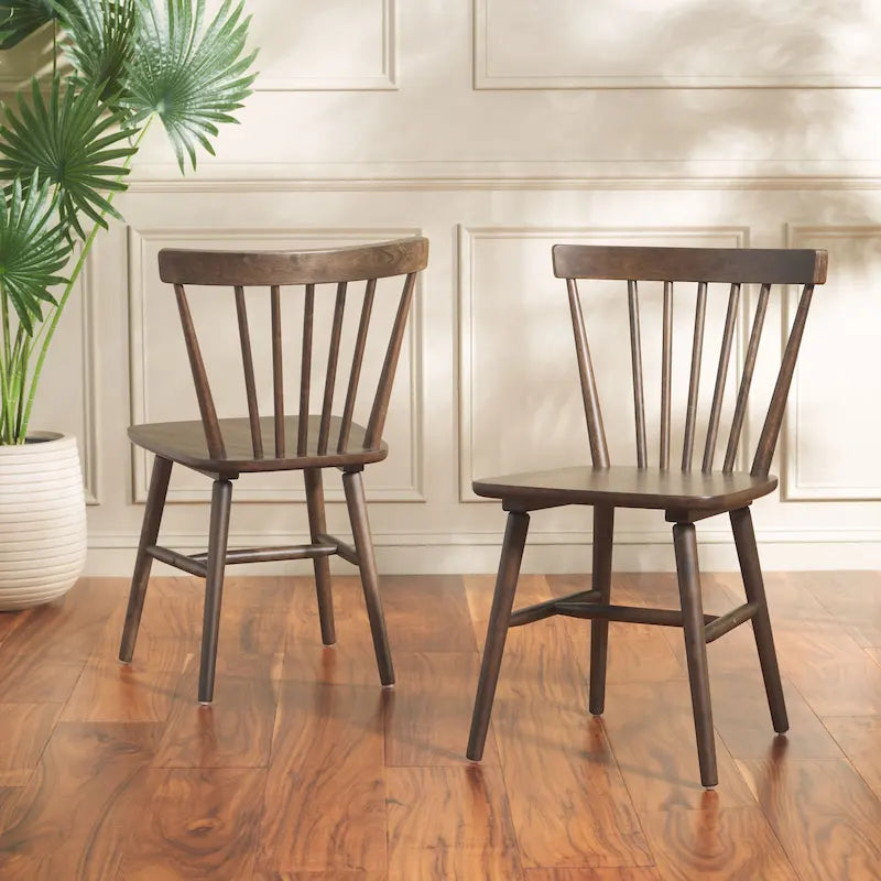 SAFAVIEH Signa Spindle Farmhouse Dining Chair (Set of 2) - 20 W x 20 D x 33 H - 20W x 20D x 33H
