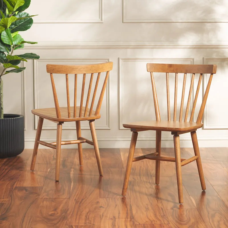 SAFAVIEH Signa Spindle Farmhouse Dining Chair (Set of 2) - 20 W x 20 D x 33 H - 20W x 20D x 33H