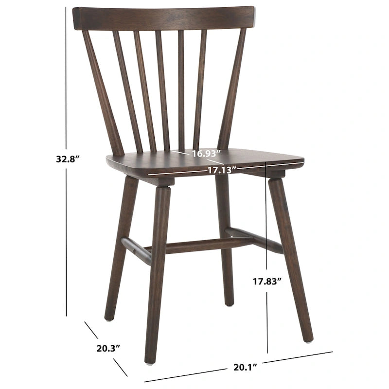 SAFAVIEH Signa Spindle Farmhouse Dining Chair (Set of 2) - 20 W x 20 D x 33 H - 20W x 20D x 33H