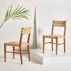SAFAVIEH Couture Shazia Rattan Dining Chair (Set of 2) - 16.3 W x 21.3 L x 34 H - 16Wx21Dx34H