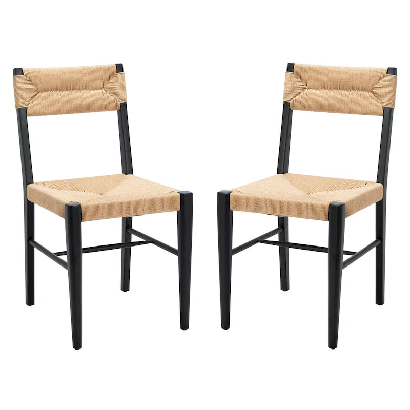 SAFAVIEH Couture Shazia Rattan Dining Chair (Set of 2) - 16.3 W x 21.3 L x 34 H - 16Wx21Dx34H