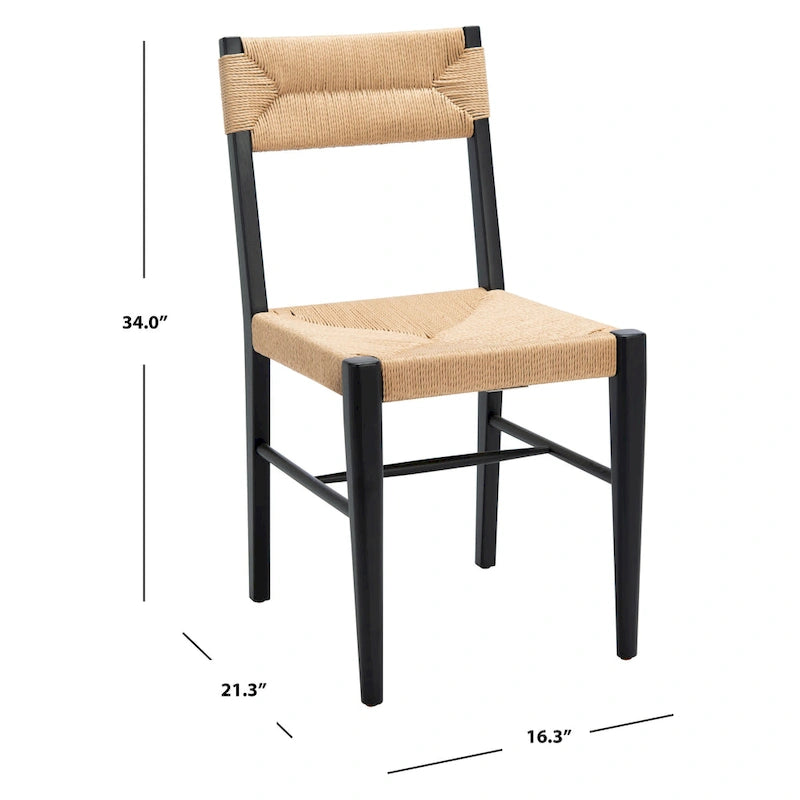 SAFAVIEH Couture Shazia Rattan Dining Chair (Set of 2) - 16.3 W x 21.3 L x 34 H - 16Wx21Dx34H