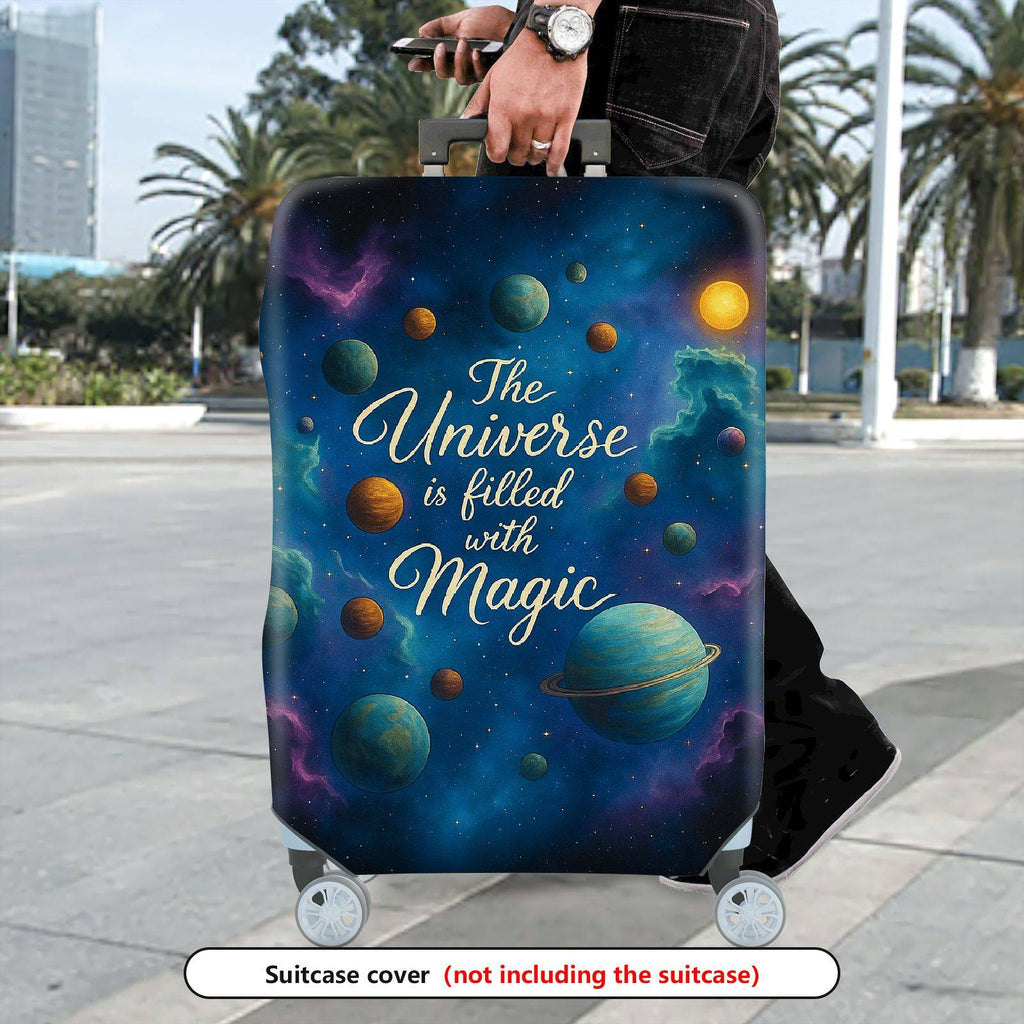 1-Piece Universe Galaxy Space Magic Cosmic Celestial  Suitcase Luggage Cover, Stretch Protective Sleeve