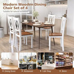 Wooden Farmhouse Kitchen Chairs with Rubber Wood Seat - 18 x 19 x 38