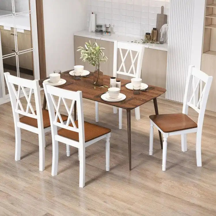 Wooden Farmhouse Kitchen Chairs with Rubber Wood Seat - 18 x 19 x 38