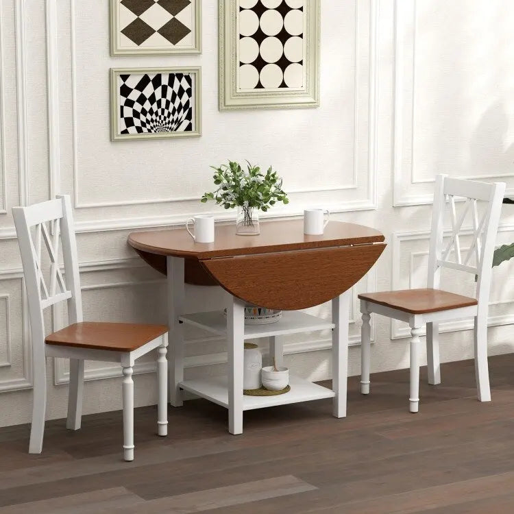 Wooden Farmhouse Kitchen Chairs with Rubber Wood Seat - 18 x 19 x 38