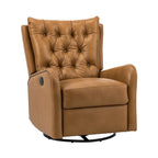 Jordano Mid-century Genuine Leather Recliner with Metal Base by HULALA HOME