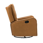 Jordano Mid-century Genuine Leather Recliner with Metal Base by HULALA HOME