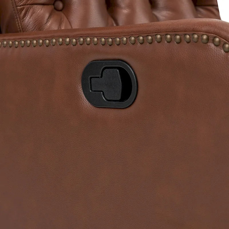 Jordano Mid-century Genuine Leather Recliner with Metal Base by HULALA HOME