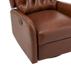 Jordano Mid-century Genuine Leather Recliner with Metal Base by HULALA HOME