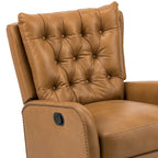 Jordano Mid-century Genuine Leather Recliner with Metal Base by HULALA HOME