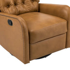 Jordano Mid-century Genuine Leather Recliner with Metal Base by HULALA HOME