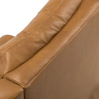 Jordano Mid-century Genuine Leather Recliner with Metal Base by HULALA HOME