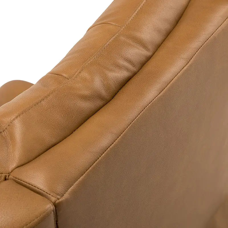 Jordano Mid-century Genuine Leather Recliner with Metal Base by HULALA HOME