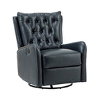 Jordano Mid-century Genuine Leather Recliner with Metal Base by HULALA HOME