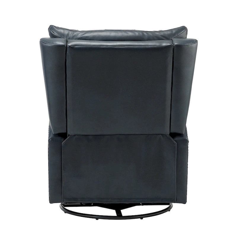 Jordano Mid-century Genuine Leather Recliner with Metal Base by HULALA HOME