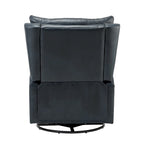 Jordano Mid-century Genuine Leather Recliner with Metal Base by HULALA HOME